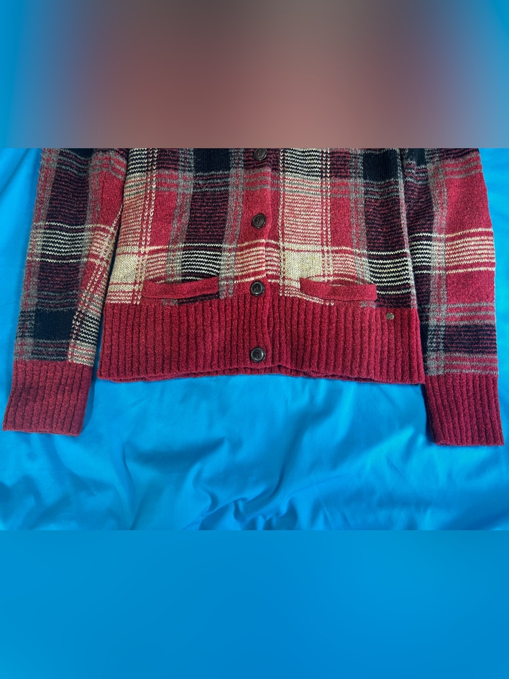 Denim & Supply Ralph Lauren Plaid Wool Blend Shawl Cardigan Heritage S - Picture 11 of 16